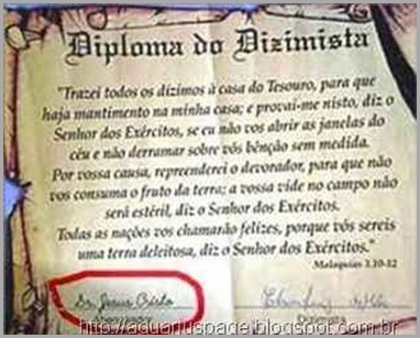 Diploma Dizimista Igreja Universal Diploma Dizimista Igreja Universal o diploma de dizimista da igreja universal – assinado por jesus.