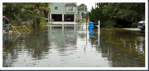 Inundacoes Tybee Island Georgia inundando costa leste dos eua.