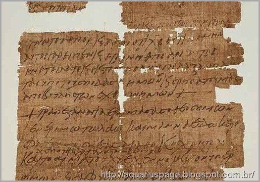 Papiro Sugere Magia Entre Cristaos papiro de 1.500 anos de idade, que sugere o uso de magia entre cristãos.