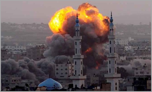Ataque Aereo Israel Gaza a desculpa de defesa de israel.