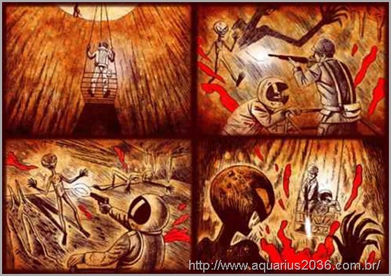 Luta Base Subterranea Aliens Luta Base Subterranea Aliens a quebra com a aliança alien.